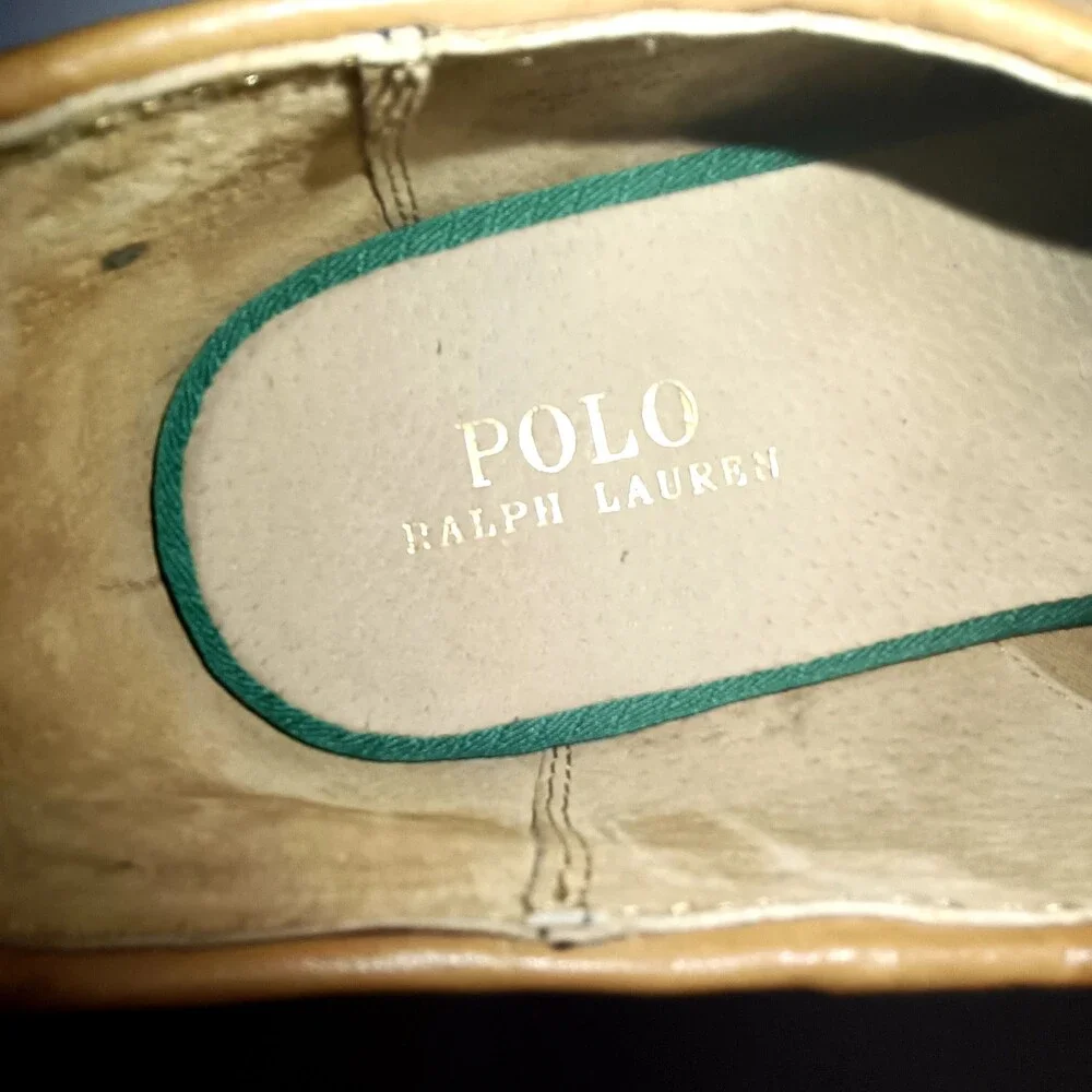 Polo Ralph Lauren Blue & Tan Leather Suede Oxfords US 12